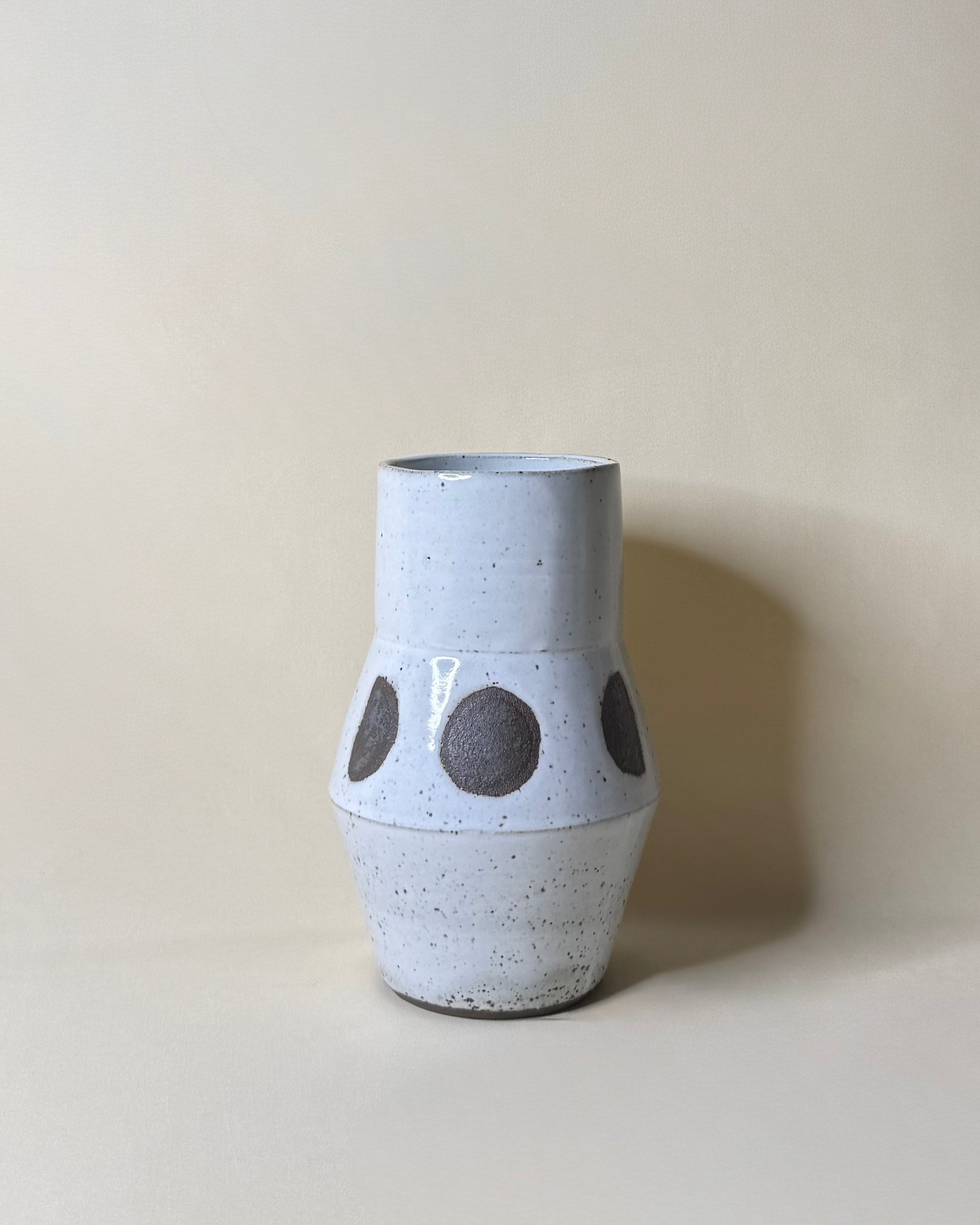 Moon Phase Vase in Ivory
