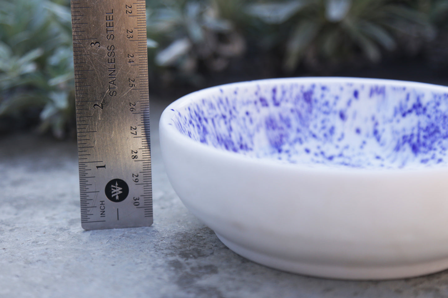 White Blue Crystals Bowl Medium