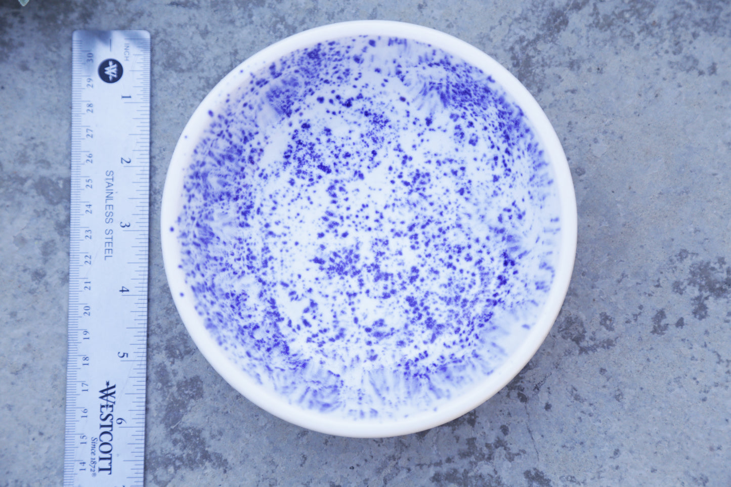 White Blue Crystals Bowl Medium