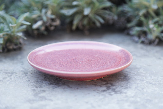 Rose Pink Flat Rised Plate Small