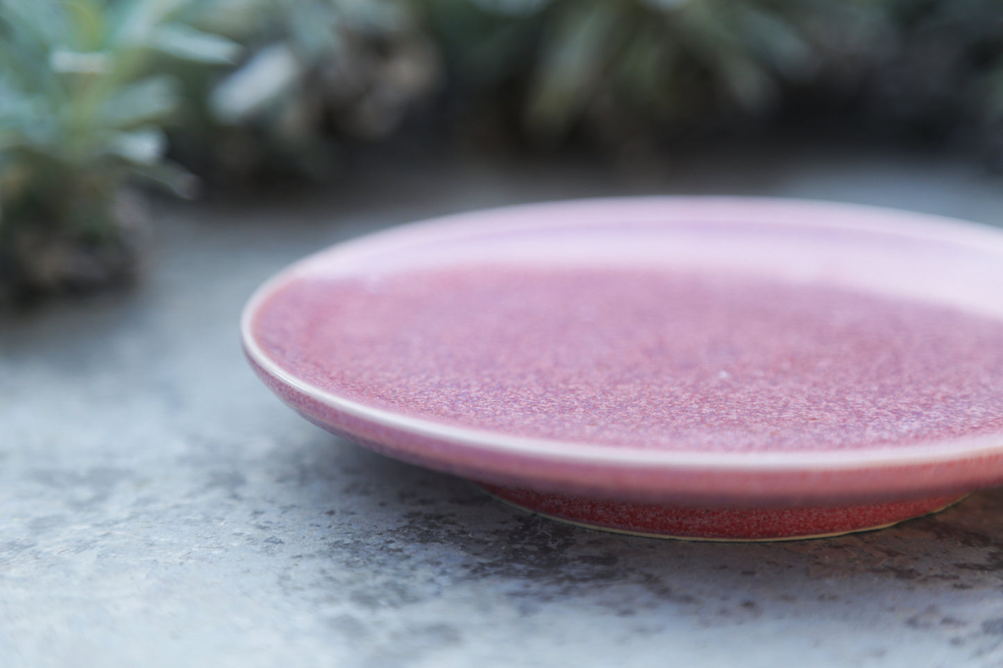 Rose Pink Flat Rised Plate Small