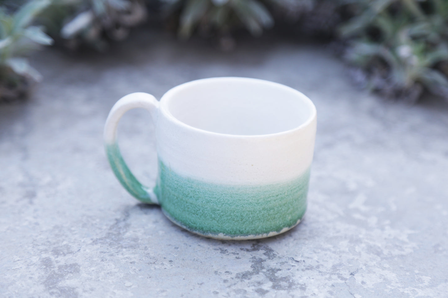 Teal & White Half and Half Espresso Mug