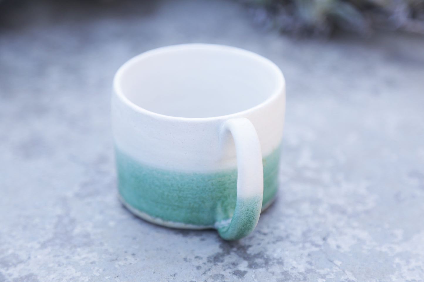 Teal & White Half and Half Espresso Mug