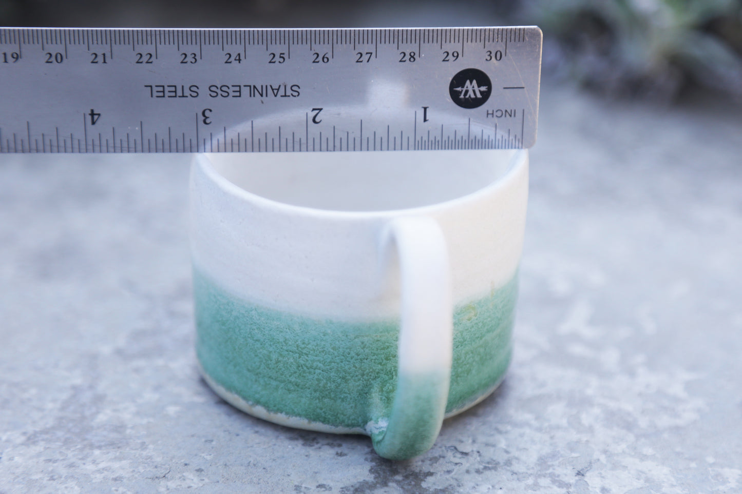 Teal & White Half and Half Espresso Mug