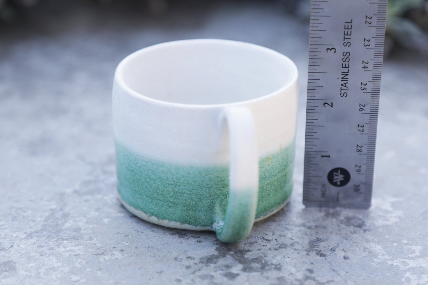 Teal & White Half and Half Espresso Mug